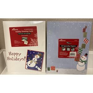 Vtg Personalized Christmas Cards Happy Holidays + 35 Sheets Paper Print Personal